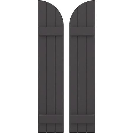 Ekena Millwork Americraft 3-Board (2 Batten) Wood Joined Board-n-Batten Shutters w/ Arch Top, ARW101BQ311X74SMH, PR ARW101BQ311X74SMH